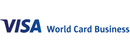 Visa World Card Business merklogo voor beoordelingen van financiële producten en diensten
