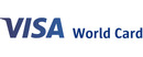 Visa World Card merklogo voor beoordelingen van financiële producten en diensten