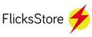 FlicksStore merklogo voor beoordelingen van mobiele telefoons en telecomproducten of -diensten