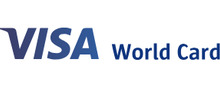 Visa World Card merklogo voor beoordelingen van financiële producten en diensten