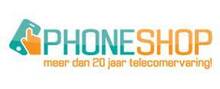 Phoneshop merklogo voor beoordelingen van mobiele telefoons en telecomproducten of -diensten
